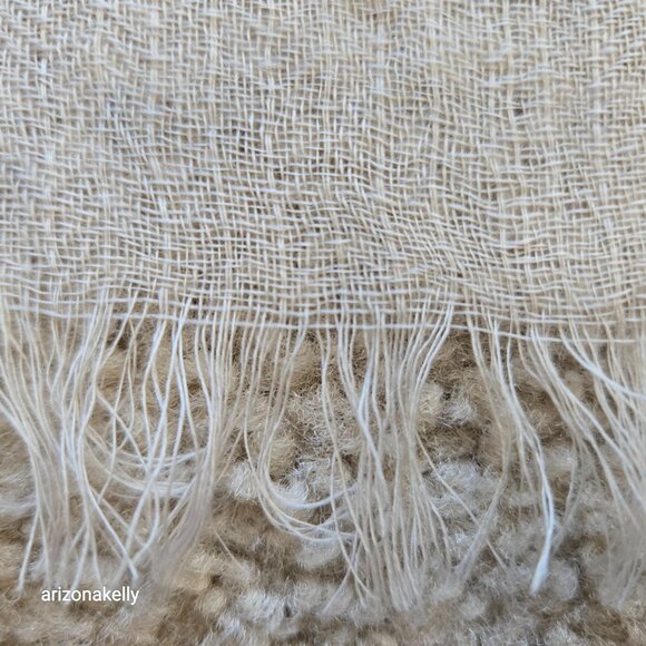 Eileen Fisher Wool Woven Lightweight Scarf Gradient Ombre Buffalo Plaid - Picture 10 of 12